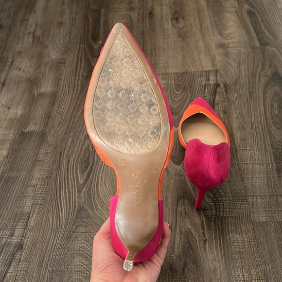 Kellie and Katie orange and pink color block high heels - Picture 4 of 7
